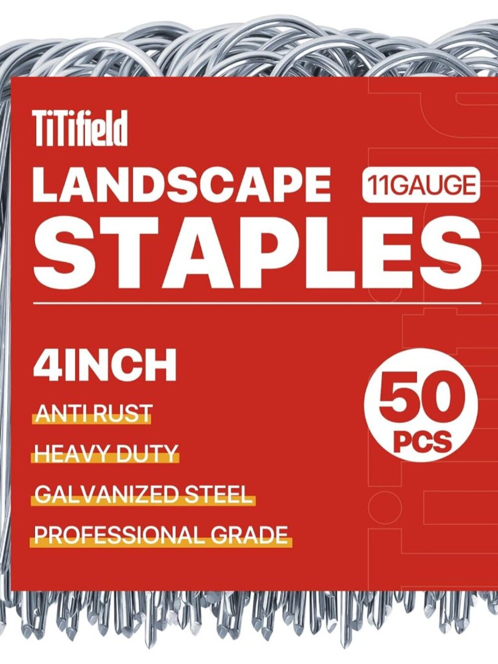 U Shape Garden Stakes 50 Packs 4 Inch 11 Gauge Irrigation Tubing Stakes, Heavy D
